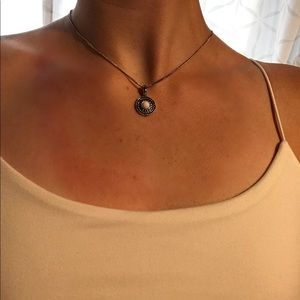 Beautiful silver necklace with white stone